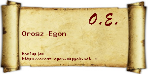 Orosz Egon névjegykártya
